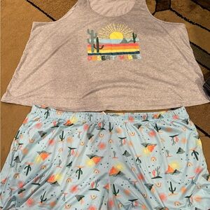 Desert Vibes Gray and Blue Pajama Set